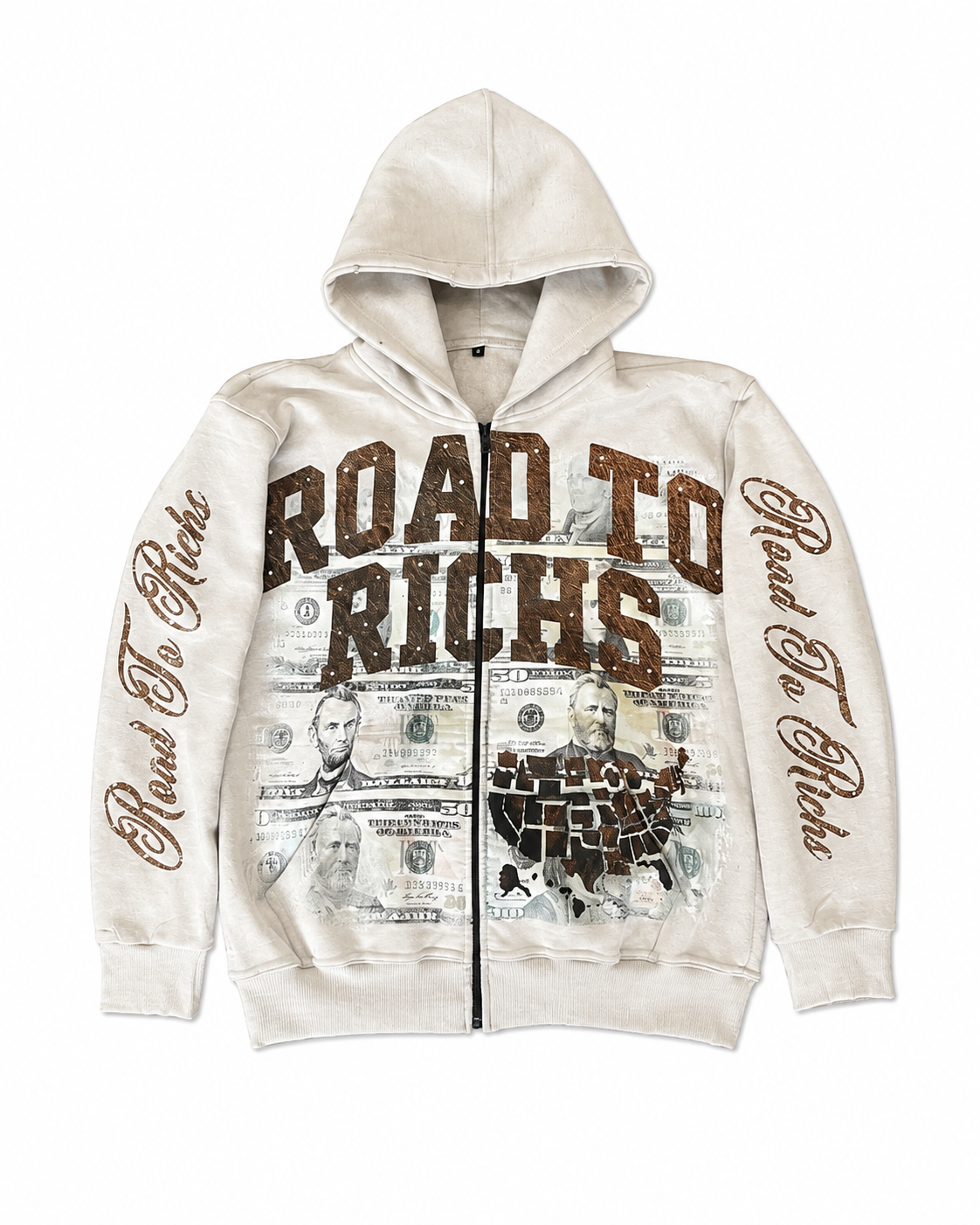 Dollar Sign Zip Up Jackets
